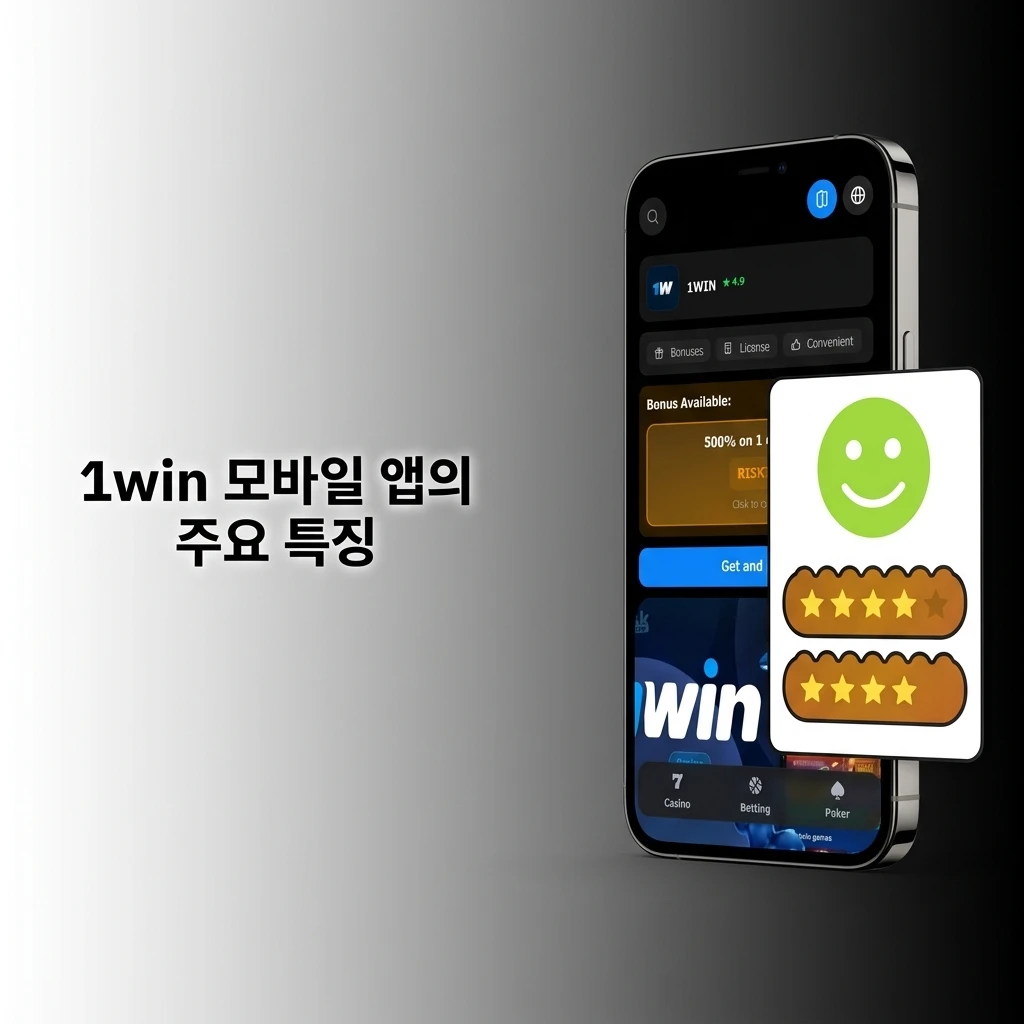 1win 모바일 앱 주요 특징: KRW 결제, 500% 보너스, 3000개 슬롯, 한국어 지원, 실시간 베팅